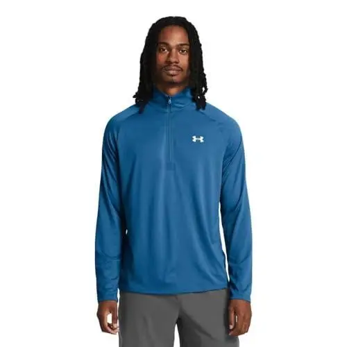 Produktbild: Under Armour Herren Tech 2.0 1/2 Zip-up Long Sleeve T-Shirt Sweatshirt, (406) Photon Blue/White, XL