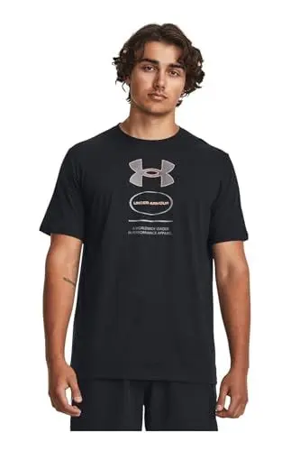 Produktbild: Under Armour Kurzarm-Oberteil mit überlagertem Gel-Branding für Herren, schwarz,L