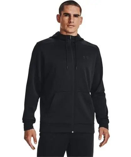 Produktbild: Under Armour Mens Fleece Tops Men's Armour Fleece® Full-Zip Hoodie, Black, 1373357-001, XXL