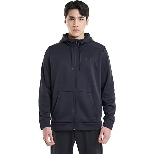 Produktbild: Under Armour Mens Fleece Tops Men's Armour Fleece® Full-Zip Hoodie, Black, 1373357-001, MD