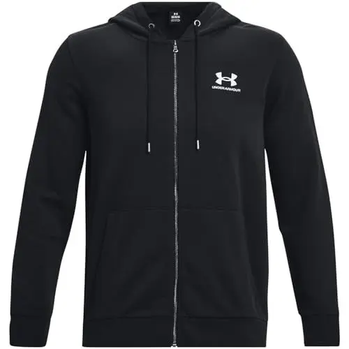 Produktbild: Under Armour Mens Fleece Tops Men's Ua Essential Fleece Full-Zip Hoodie, Black, 1373881-001, XL
