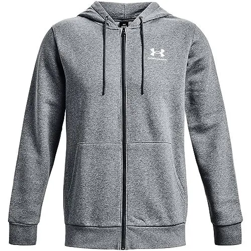 Produktbild: Under Armour Mens Fleece Tops Men's Ua Essential Fleece Full-Zip Hoodie, Pitch Gray Medium Heather, 1373881-012, XL