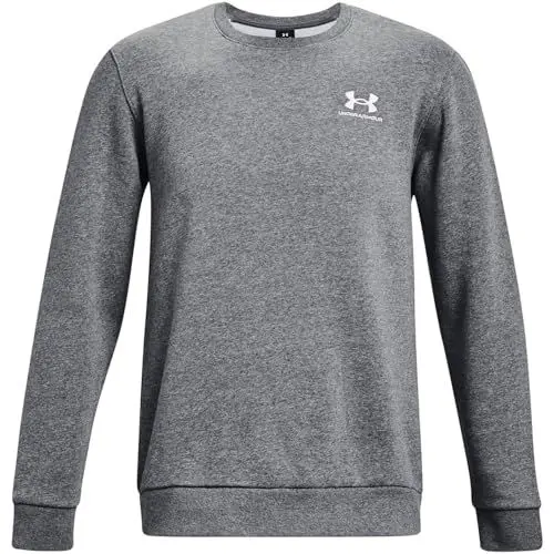 Produktbild: Under Armour Mens Men's Ua Essential Crew Fleece Tops, Pitch Gray Medium Heather, LG