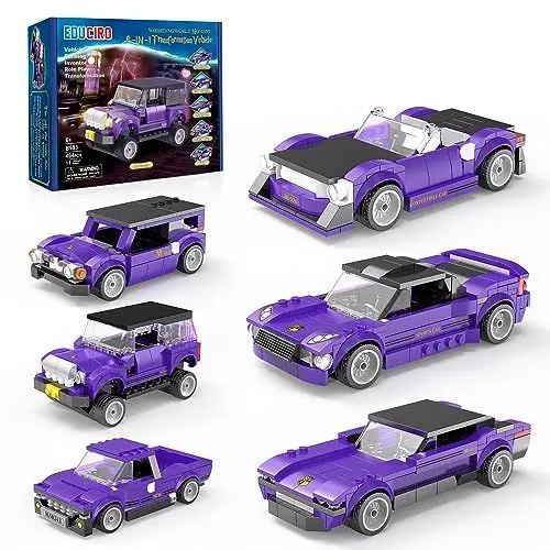 Produktbild: Under the Baubles Harry 6 in 1 Fahrzeuge Bausteine für Kinder Ab 8 Jahren, Ritter Verwandeln Spielzeuge, Kreative Geschenk für Jungen und Mädchen, 494 Stück, Bausteine Auto