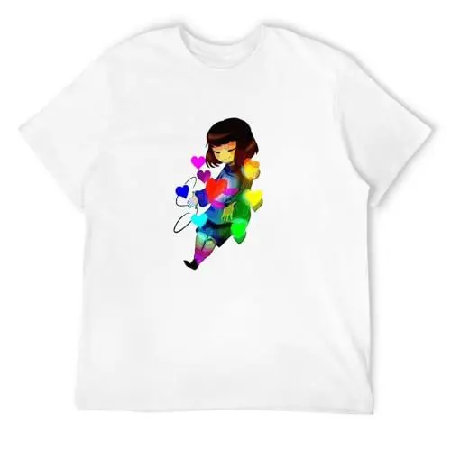 Produktbild: Undertale Frisk Filled with Heart Determination Men's T-Shirt White 3XL