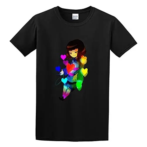 Produktbild: Undertale Frisk Filled with Heart Determination O-Neck Unisex 100% Cotton Short-Sleeve T-Shirts Black L