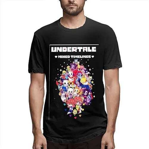 Produktbild: Undertale T Shirt Man Cotton Short Sleeve Casual Blouse Tops for Unisex Adult Black S