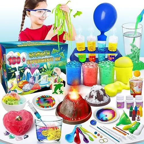 Produktbild: UNGLINGA 100+ Experimente Wissenschaft Kit für Kinder, leuchtenden Substanzen, Chemielabor, Steine Mineralien Ausgrabungsset, Vulkan, Großartiges interaktives und Lernspielzeug