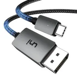Produktbild: uni USB C Displayport 1.4 Kabel (8K@60Hz,4K@144Hz, 2K@240Hz, 5K@120Hz, 32.4Gbps) Thunderbolt 3/4 auf DP Kabel mit HDR, HBR3, MST, Freesync. Für iPhone 15 Serie, Macbook Pro/Air, iPad Pro, iMac usw.