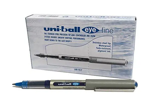 Produktbild: Uni-Ball UB157 Eye Tintenroller FINE 0,7 mm Spitze 0,5 mm Strichbreite 12 Stück blau