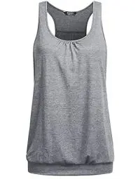 Produktbild: UNibelle Tank Top Damen Yoga Shirt Top Sport Tanktop Ärmellos Racerback Fitness Oberteil Training, Hellgrau, L