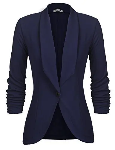 Produktbild: Unibelle Damen Blazer Cardigan Dünn 3/4 Längere Elegant Leicht Bolero Jacke Blazer Slim Fit Anzug Trenchcoat , Aa-navyblau, 40(Herstellergröße:L)