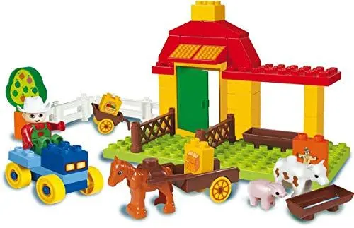 Produktbild: UNICO 8529-0000 46 Bauklötze-KLEINE Farm, Braun, Grün, Possibly Yellow