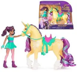 Produktbild: Unicorn Academy AVA und Einhorn Leaf Set - ca. 12 cm große Originalfiguren zur beliebten Netflix Serie mit Zwei Accessoires und Haarbürste für fantasievolles Rollenspiel, für Kinder ab 4 Jahren