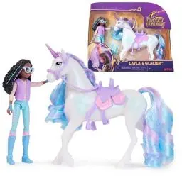 Produktbild: Unicorn Academy Layla und Einhorn Glacier Set - ca. 12 cm große Originalfiguren zur beliebten Netflix Serie mit Zwei Accessoires und Haarbürste für fantasievolles Rollenspiel, für Kinder ab 4 Jahren