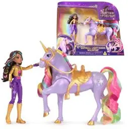 Produktbild: Unicorn Academy Licht-Magie Wildstar und Sophia - ca. 12 cm große Originalfiguren zur beliebten Netflix-Serie, Einhorn Wildstar mit magischem Regenbogenlicht, für Kinder ab 4 Jahren