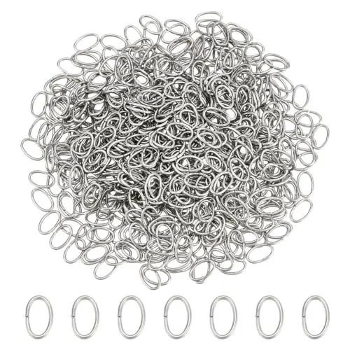 Produktbild: UNICRAFTALE 1000 Stk 304 Edelstahl Offene Biegeringe 8x5mm Ovale Ringe Biegeringe Für Schmuckherstellung DIY Handwerk Ohrringe Armbänder Anhänger Schmuckherstellung Zubehör Und Schlüsselanhänger