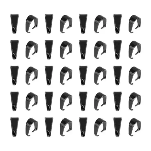 Produktbild: UNICRAFTALE 100 Stück 304 schwarze Schnappösen Aus Edelstahl Charm Eispickel Klemmösen Verbinder Metallanhänger Verschlussstift 0.6 mm Für Die Schmuckherstellung Mit DIY Charm Halsketten