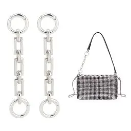 Produktbild: UNICRAFTALE 2 STK Taschen Verlängerungsketten Legierung Geldbörsen Kettenriemen 12 cm Platin Umhängetaschen Riemen Verlängerungsketten Mit Verbindungsring Für Taschenriemen Ersatzzubehör