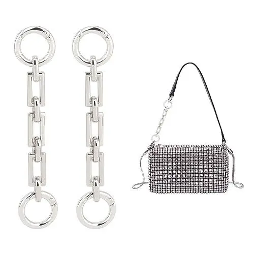 Produktbild: UNICRAFTALE 2 STK Taschen Verlängerungsketten Legierung Geldbörsen Kettenriemen 12 cm Platin Umhängetaschen Riemen Verlängerungsketten Mit Verbindungsring Für Taschenriemen Ersatzzubehör