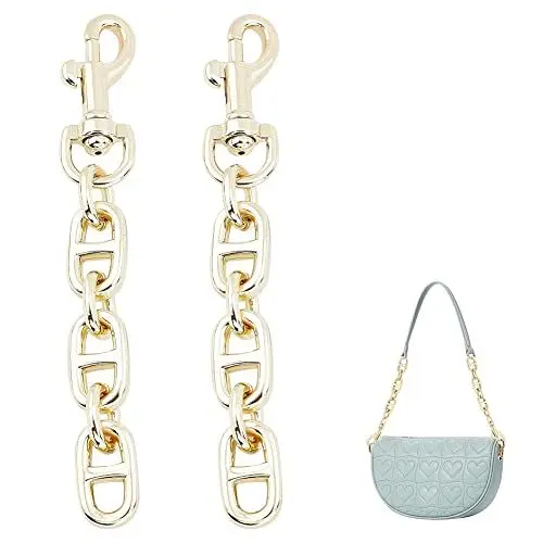 Produktbild: UNICRAFTALE 2 STK Taschen Verlängerungsketten Legierungs 120 mm Hellgold Crossbody Schultertaschenriemen Verlängerungsketten Mit Drehbarer Augenschraube Karabinerhaken Für Taschenriemen Ersatzzubehör