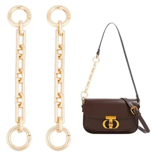Produktbild: UNICRAFTALE 2 Stk 14.5 cm Golden Taschen Verlängerungsketten Umhängetaschen Ketten Handtaschen Schultertaschengurt Verlängerungsketten Legierungs Taschen Ketten Mit Federtorringe Für Taschengurte