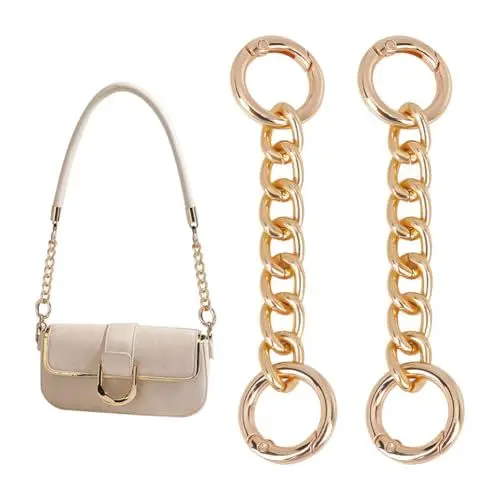 Produktbild: UNICRAFTALE 2 Stück Kurze Taschenketten Geldbörsenriemenver Längerung 10.55cm Goldene Handtaschen Verlängerungskette Schulterriemen für Taschen Für Crossbody Schulter Handtaschen Taschen Zubehör
