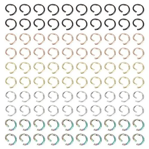 Produktbild: UNICRAFTALE 300 STK 5 Farben Edelstahl Offene Biegeringe 5 mm Runde Biegeringe Für Schmuckherstellung DIY Handwerk Ohrringe Armbänder Halsreifen Herstellung von Fundstücken Und Schlüsselanhänger