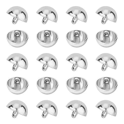 Produktbild: UNICRAFTALE 40 Stk Legierungsknöpfe 15mm Durchmesser Halbrunder Schaft Blazerknöpfe Halbe Kugelkuppel Nähknöpfe Zum Nähen von Kleidung Mänteln Kleidern Pullovern Kunsthandwerk DIY Schmuck