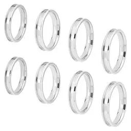 Produktbild: UNICRAFTALE 8 Stück 4 Größen 304 Edelstahl Gerillte Fingerring DIY Fingerring Set Runde Rillenring Komponenten 17.2/18.2/19.3/20.3 mm Ringkernrohling Für Inlay Ring Schmuckherstellung