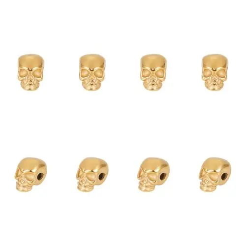 Produktbild: UNICRAFTALE 8 Stück Totenkopf Perlen Edelstahl Totenkopf Perlen Abstandsperlen 11mm Goldene Europäische Perlen Metallperlen Für Halloween Dekoration Für Die Halsketten Armbändern Und Schmuck