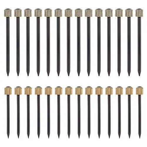 Produktbild: UNICRAFTALE Ca. 100 Stück 2 Größen Schwarze Eisennägel Bildaufhänger Hält Nägel Kit 25~35 mm Flachkopfnägel Eisennägel Passend Für Holzwand Trockenbau