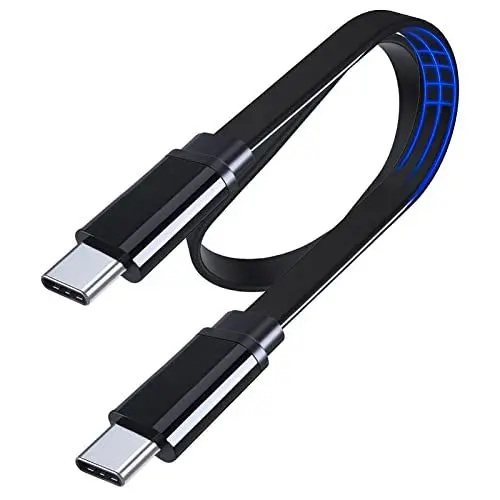 Produktbild: UNIDOPRO Flach USB C Kabel 60W PD 3.0 Typ C Ladekabel für MacBook Air,iPad Pro,iPad Air 5,iPad Mini 6,iPhone 15| Galaxy S23 S22 S21 S20 FE Note 20 Ultra A13 A33 A52s A53 | Redmi Note 12| Pixel 7 6 Pro