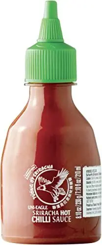 Produktbild: Uni-Eagle Chili Sauce Sriracha scharf – Hot Sauce mit Chilies & Knoblauch ohne Geschmacksverstärker – 4 x 230g