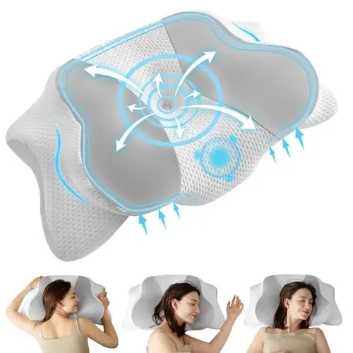 Produktbild: Uniency Orthopädisches Kissen mit Memory Foam Antischnarchkissen Nackenstützkissen Ergonomisches Kopfkissen Schlafkissen für Seitenschläfer, Rückenschläfer&Bauchschläfer (Grau)