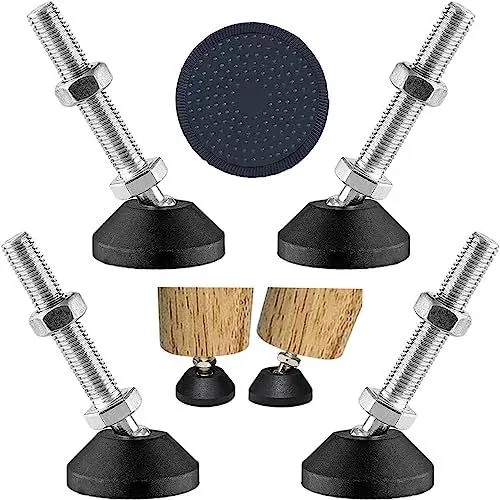 Produktbild: Uni-Fine M8 x 50MM Ø40mm Stellfuß Einstellschraube, Möbelfuß Sockelfuß Kann 450KG Tragen Verstellbare Füße Stellschraube Stellteller Stellfuß Maximal 15 ° Neigung