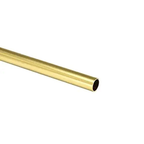 Produktbild: Unifizz Messing-Rundrohr, Kupferrohr, H65, 13 mm Außendurchmesser, 1,5 mm Wandstärke, 100 mm Länge, nahtlos, gerade, für Heimwerker, Entwurf, Hohldekoration, Rahmenmodelle, Hobby, 1 Stück