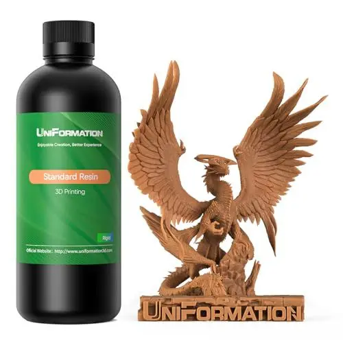 Produktbild: UNIFORMATION 3D Drucker Resin 3D-Druckerharz Standard Schnell UV-härtendes 3D-Harz auf Pflanzenbasis mit hoher Präzision und niedriger Viskosität Passend für Miniaturen, Garage Kits, Rotes Wachs 1KG