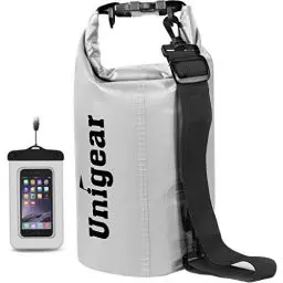 Produktbild: Unigear Dry Bag, Wasserdicht Taschen mit Handytasche und Gurte für Boot und Kajak, Angeln, Rafting, Schwimmen, Camping und Snowboarden, MEHRWEG