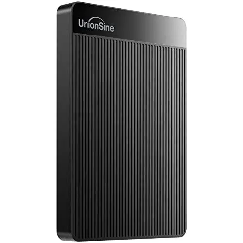 Produktbild: UnionSine Externe Festplatte 2TB ultradünn tragbar 2,5 Zoll USB 3.0, SATA, Festplattenspeicher für PC, Mac,TV, Wii U, Xbox, PS4 (Schwarz) HD2510