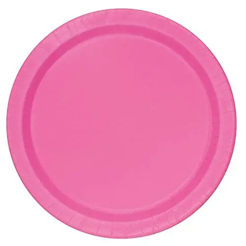 Produktbild: Unique Umweltfreundliche Pappteller - 23 cm - Dunkelrosa Farbe - Packung mit 16 Stück