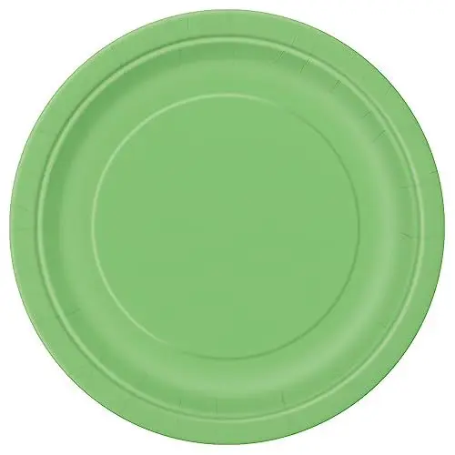 Produktbild: Unique 31375EU Umweltfreundliche Pappteller-23 cm-Limettengrüne Farbe-Packung mit 8 Stück, Lime Green, Pack of 8