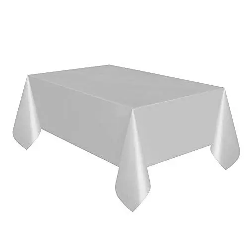 Produktbild: Unique Einweg-Tischdecke aus Kunststoff Silber 137 x 274 cm