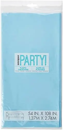Produktbild: Unique Party Supplies 50393 Kunststoff-Tischdecke - 2,74 m x 1,37 m - Hellblau, Babyblau