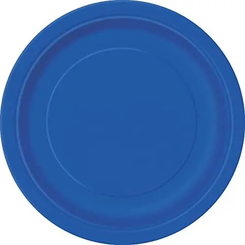 Produktbild: Unique Umweltfreundliche Pappteller - 18 cm - Königsblau Farbe - Packung mit 8 Stück