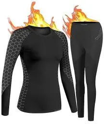 Produktbild: UNIQUEBELLA Thermo Unterwäsche Damen, Skiunterwäsche Atmungsaktiv Funktionsunterwäsche, Antibakteriell Schnelltrocknend Thermowäsche Set - Sport Warme Unterwäsche für Herbst Winter