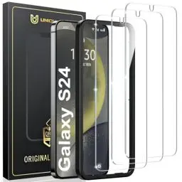 Produktbild: UniqueMe 3 Stück Vollbild Schutzfolie für Samsung Galaxy S24 5G Panzer Schutz Glas,9 H Schutz, 0.33 mm Ultra-Klar, für Samsung Galaxy S24 Schutzglas mit Schablone