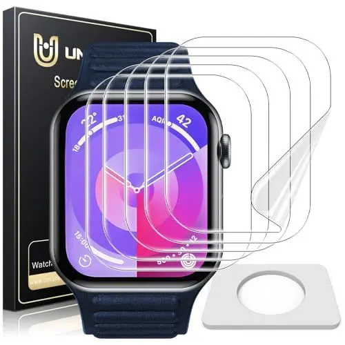 Produktbild: UniqueMe Schutzfolie für Apple Watch 10 42mm Folie - (Flexible TPU) für iwatch 42mm Displayschutz, Blasenfreie, Weich HD Klar Displayfolie, Volle Abdeckung, Anti-Staub 5 Stück