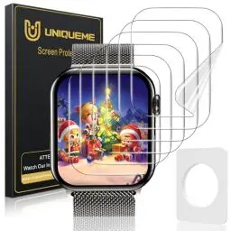 Produktbild: UniqueMe für Apple Watch 45 mm Series 9/8/7 Schutzfolie, 6 Stück Flexible TPU Folie, Maximale Abdeckung Selbstheilung Displayschutz Folie für iWatch 45 mm