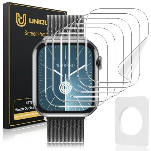 Produktbild: UniqueMe für Apple Watch 46 mm Schutzfolie - 6 Stück Flexible TPU Folie, Maximale Abdeckung Selbstheilung Displayschutz Folie für iWatch Series 10 46 mm